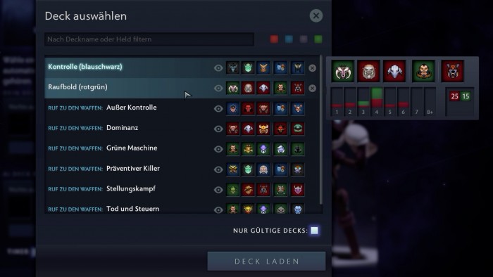 Der Deck-Builder ist recht un&uuml;bersichtlich. (Bild: Valve/Screenshot Golem.de)
